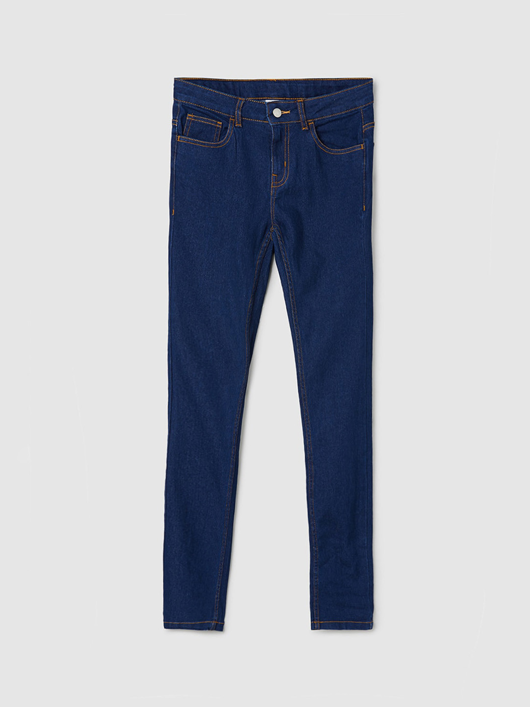 

max Girls Clean Look Mid-Rise Stretchable Jeans, Navy blue