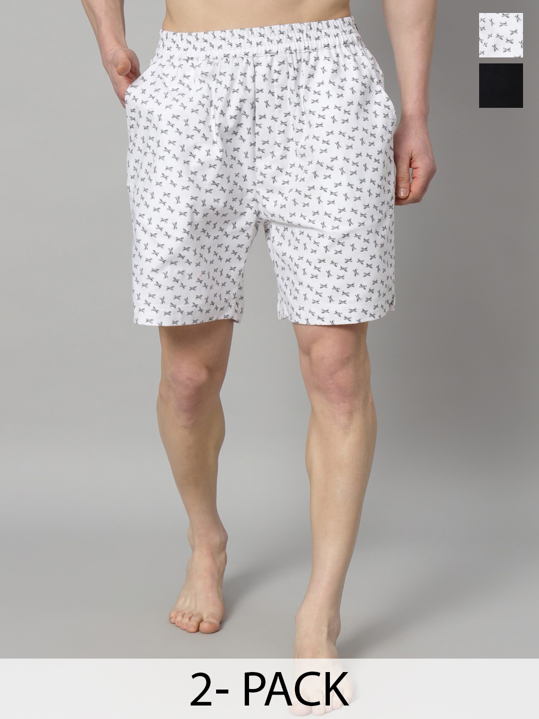 

OWO THE LABEL Pack Of 2 Organic Cotton Printed Boxers OTLMB01_10-S, White