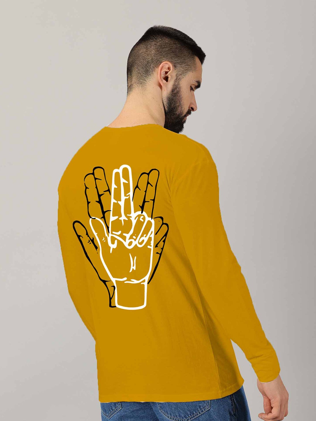 

AUSK Graphic Printed Regular Fit Drop-Shoulder Sleeves T-shirt, Mustard