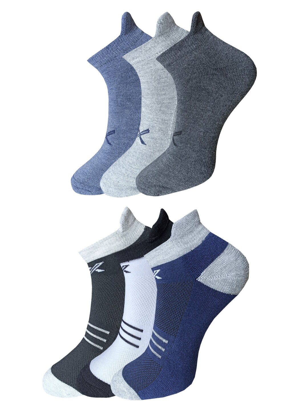 

HRX by Hrithik Roshan Men Pack of 6 Patterned Ankle Length Socks, Black