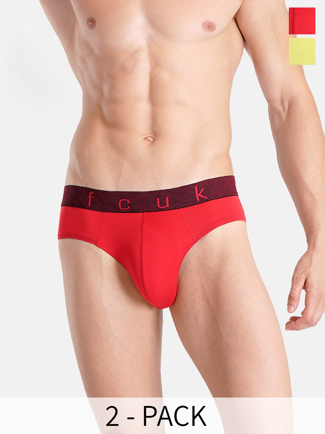 

FCUK Pack Of 2 Antimicrobial Trunks GUS-T-02-SLS-ACLM, Red