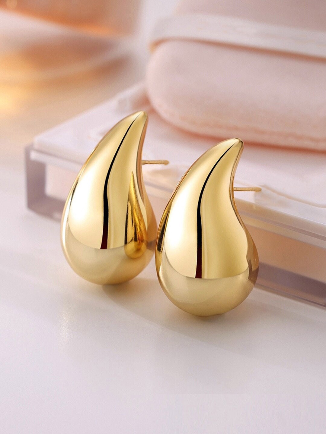 

Jewels Galaxy Gold Plated Teardrop Shaped Studs