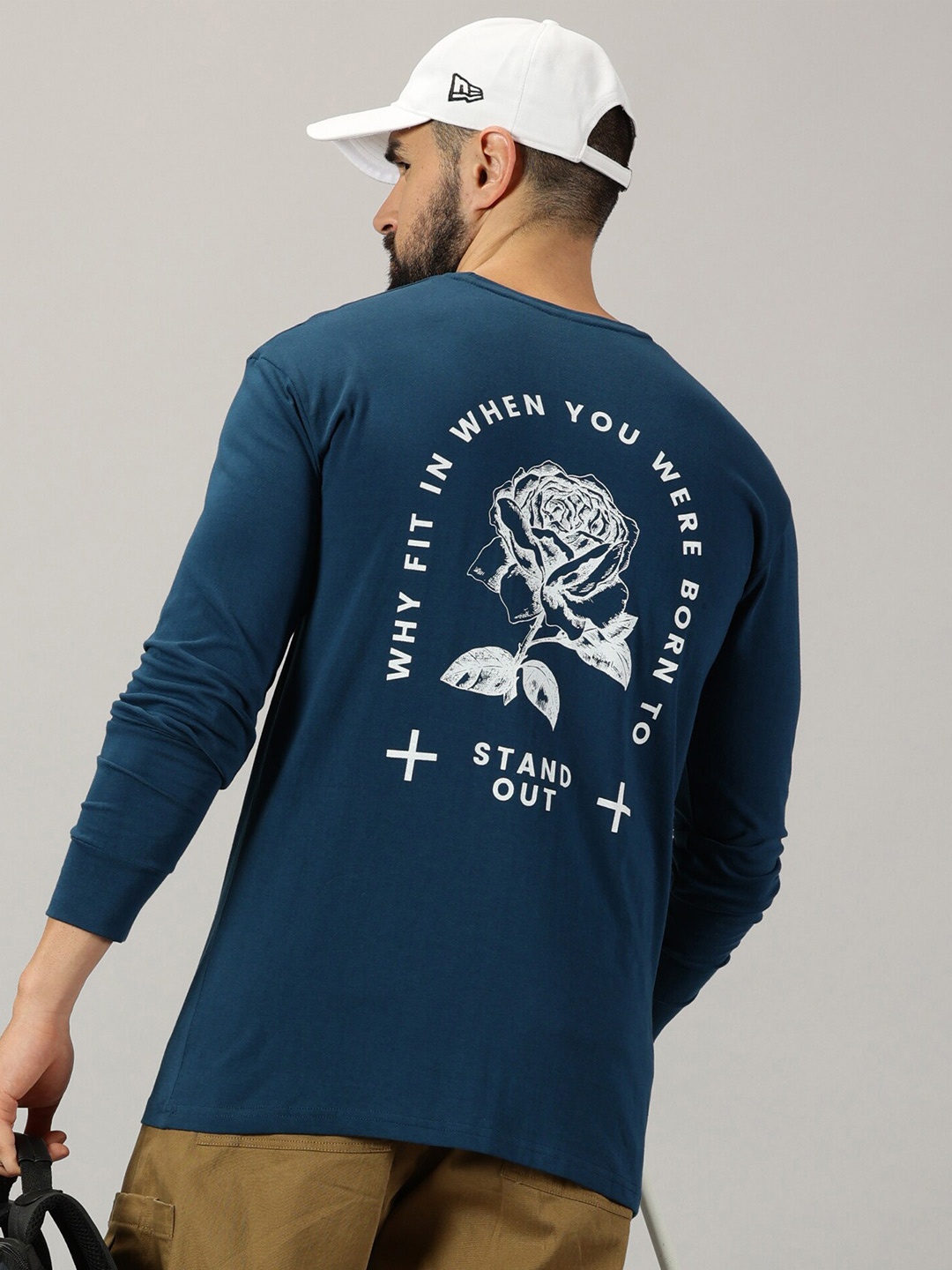 

GESPO Typography Printed Pure Cotton T-shirt, Teal