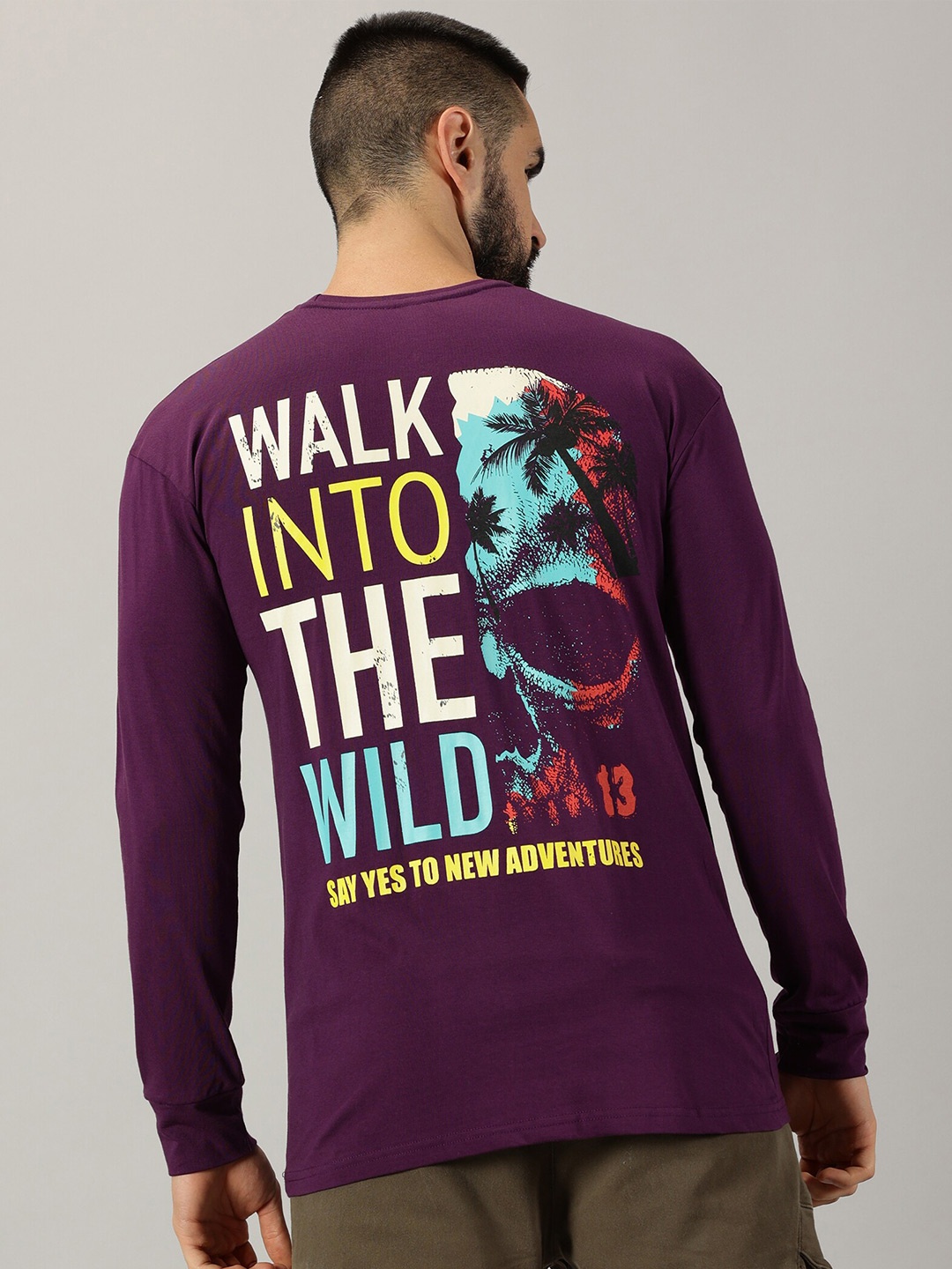 

GESPO Typography Printed Pure Cotton T-shirt, Burgundy