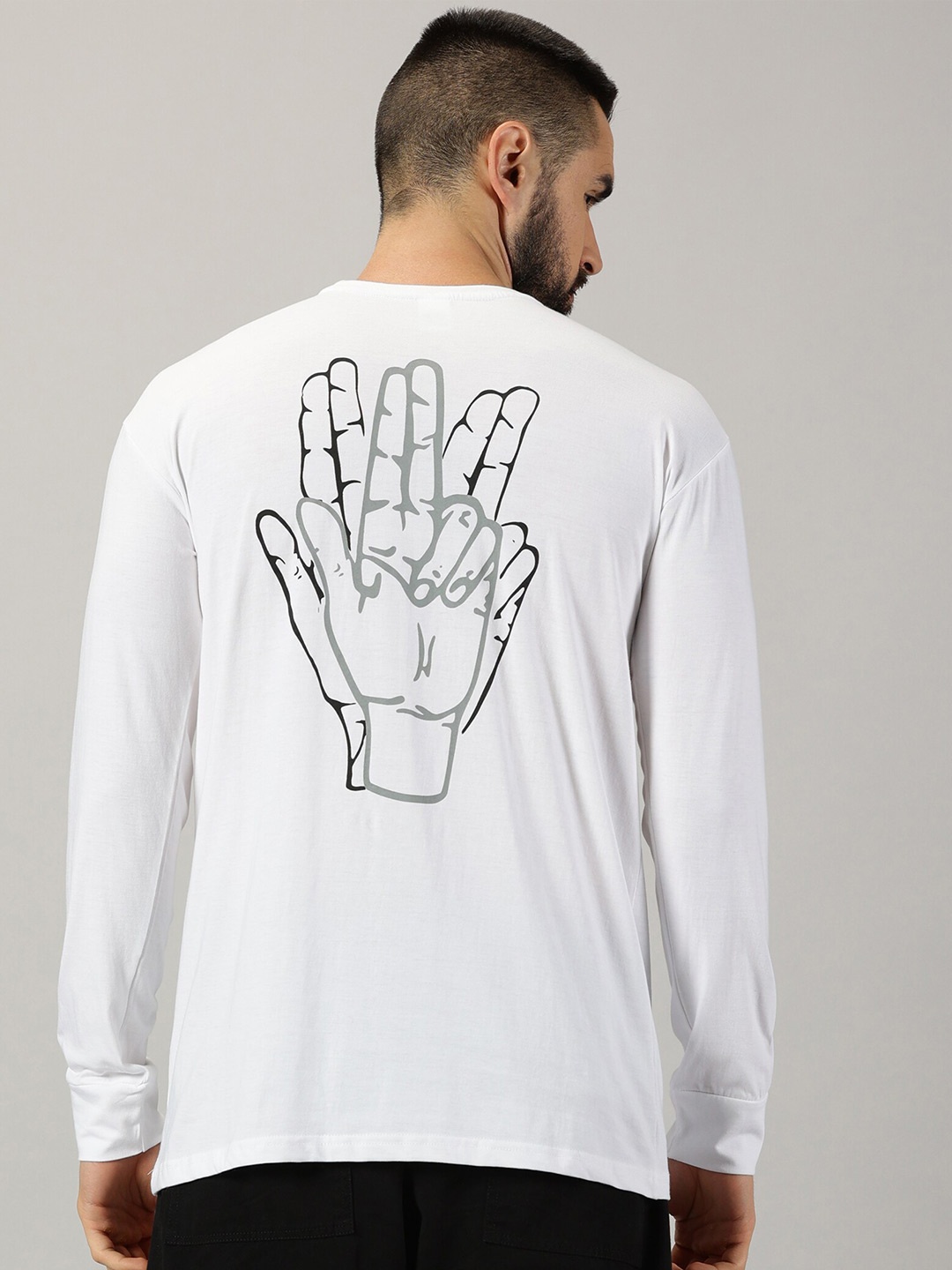 

GESPO Graphic Printed Pure Cotton T-shirt, White