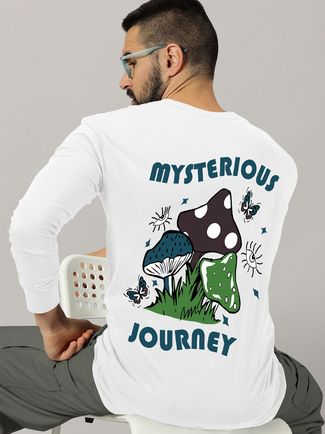 

GESPO Graphic Printed Pure Cotton T-shirt, White