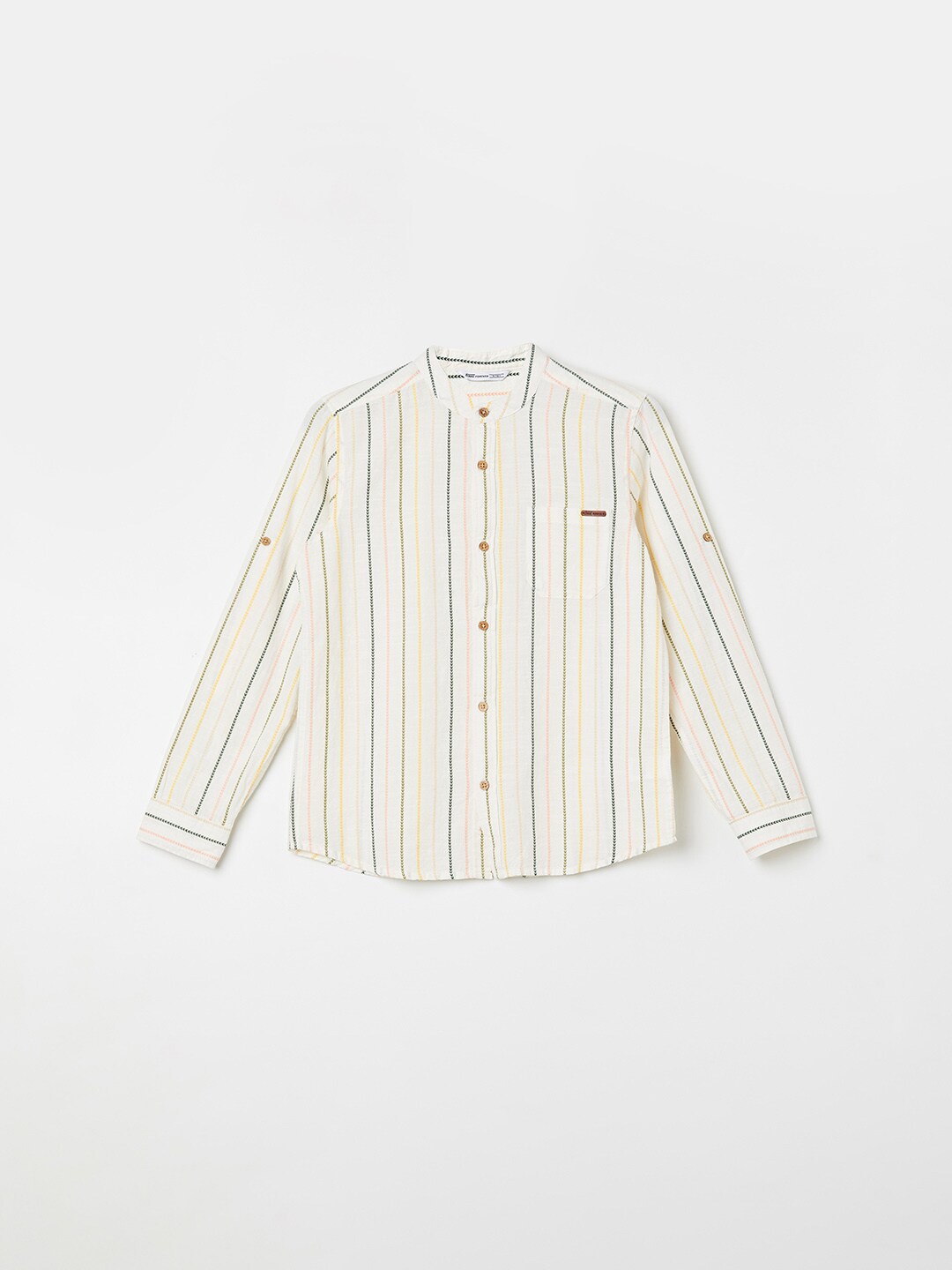 

Fame Forever by Lifestyle Boys Opaque Striped Casual Shirt, White