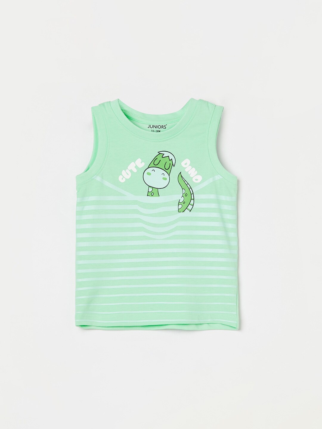 

Juniors by Lifestyle Infant Boys Striped Sleeveless Cotton T-shirt, Green
