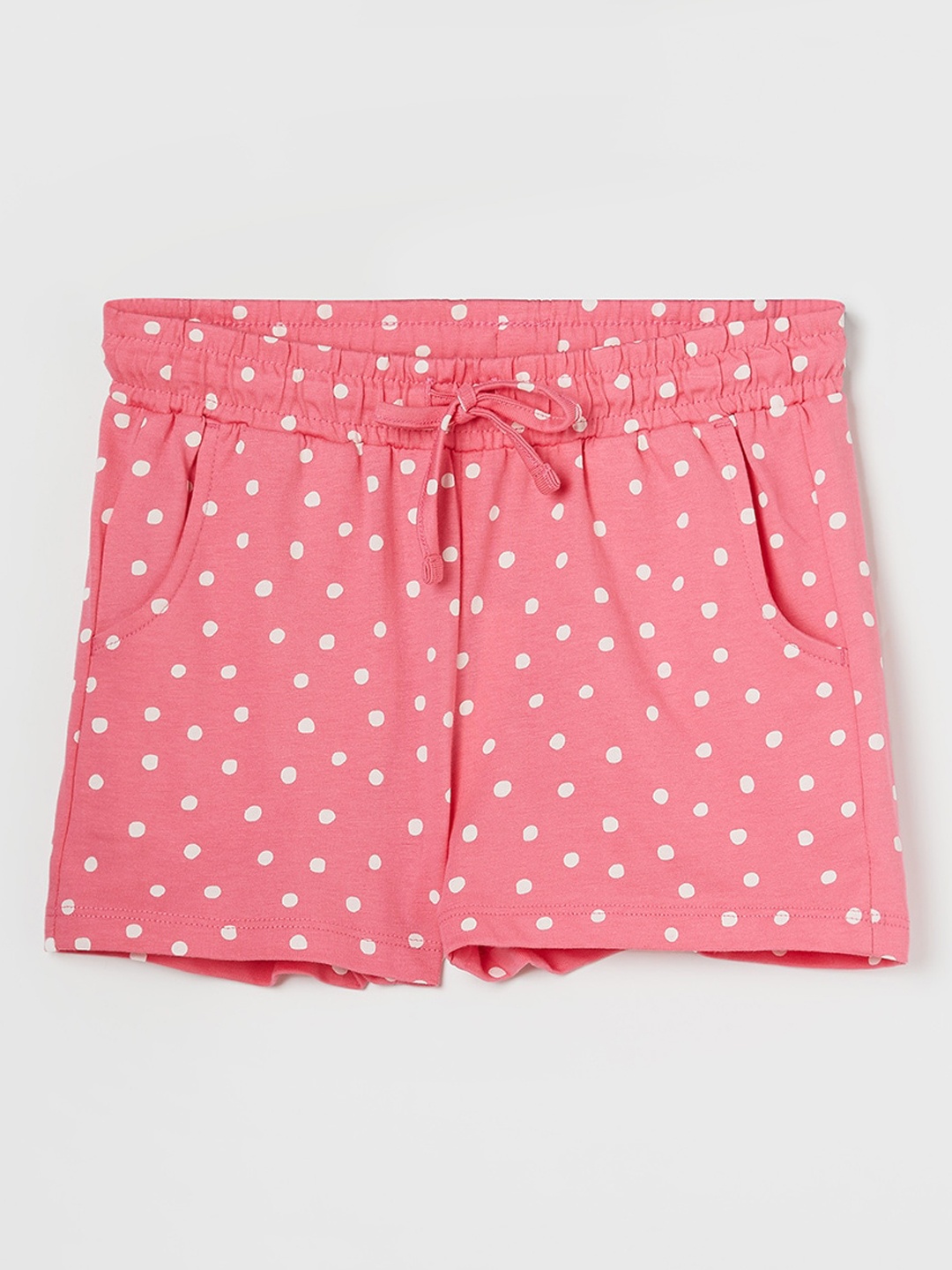 

Fame Forever by Lifestyle Girls Polka Dots Printed Pure Cotton Shorts, Pink