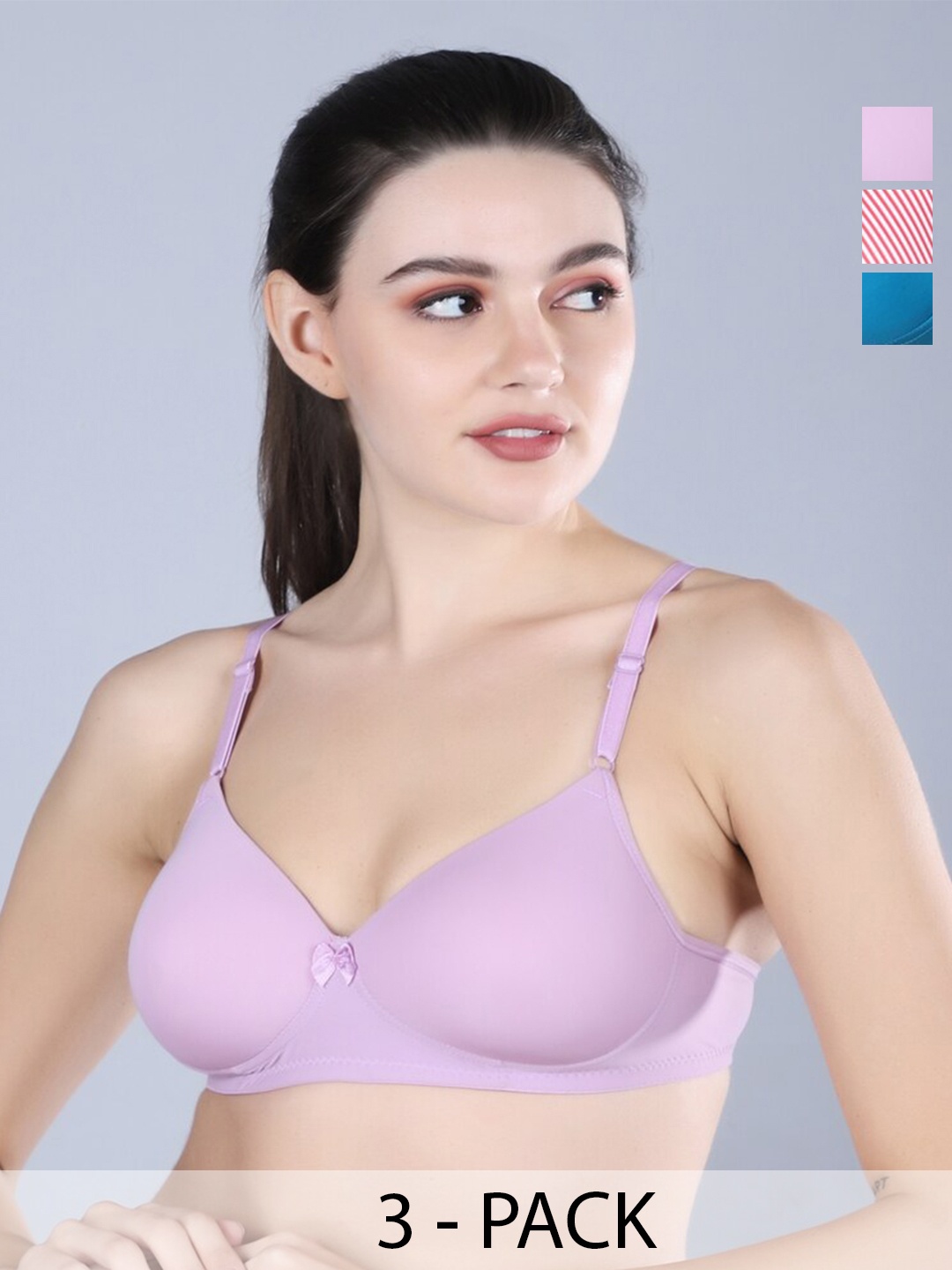 

Sonalvu Pack Of 3 Full Coverage All Day Comfort T-shirt Bra, Lavender