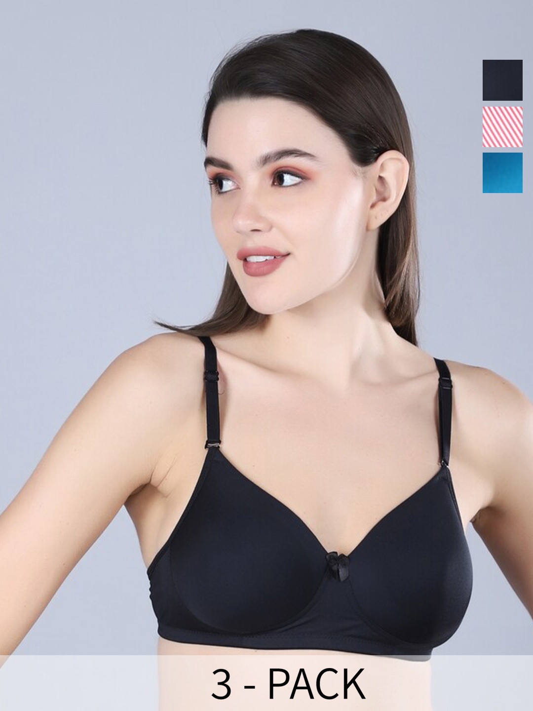 

Sonalvu Pack Of 3 Full Coverage Lightly Padded T-shirt Bra With All Day Comfort, Pink