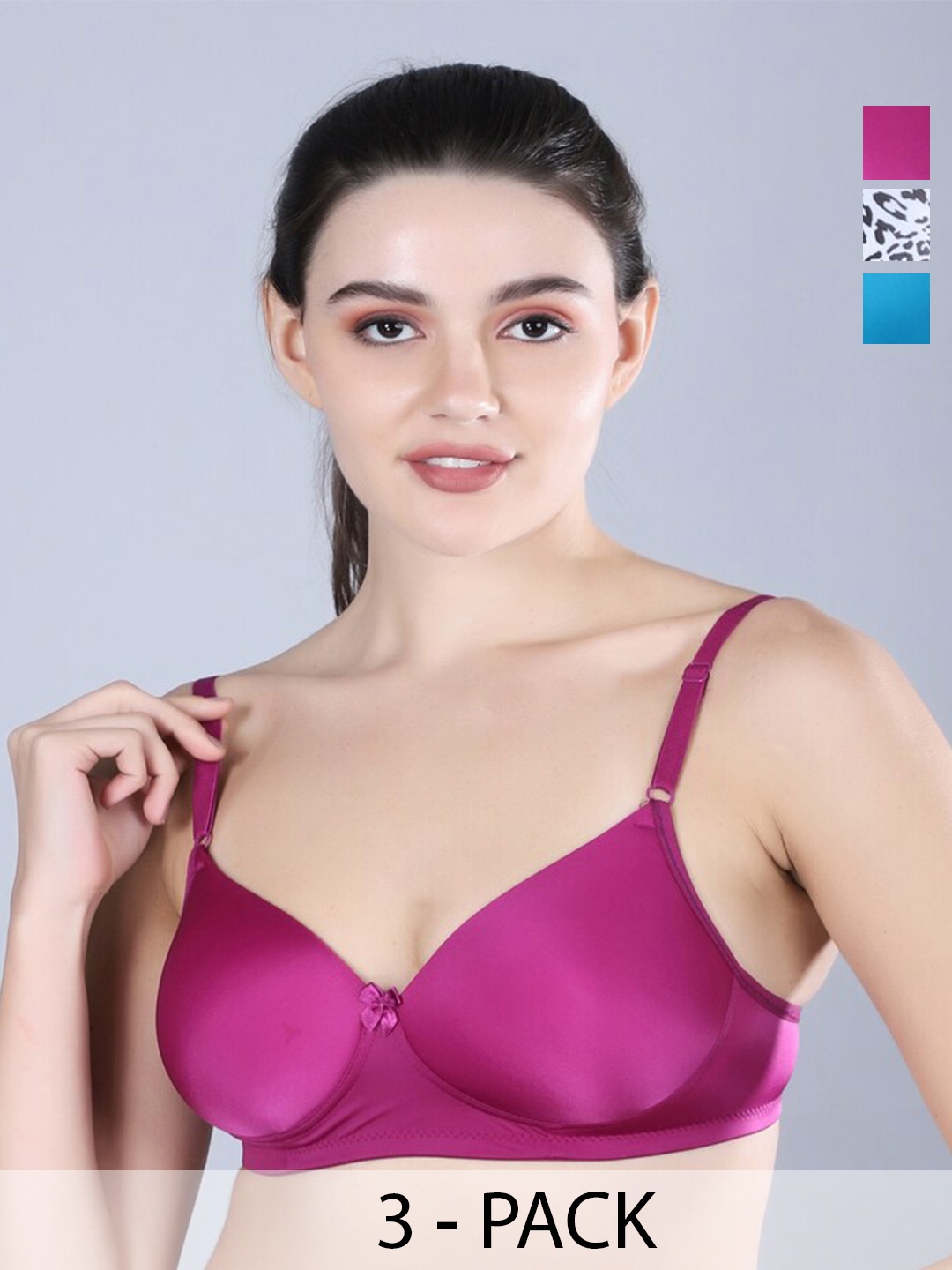 

Sonalvu Pack Of 3 Padded Full Coverage Lightly Padded Bra All Day Comfort, White