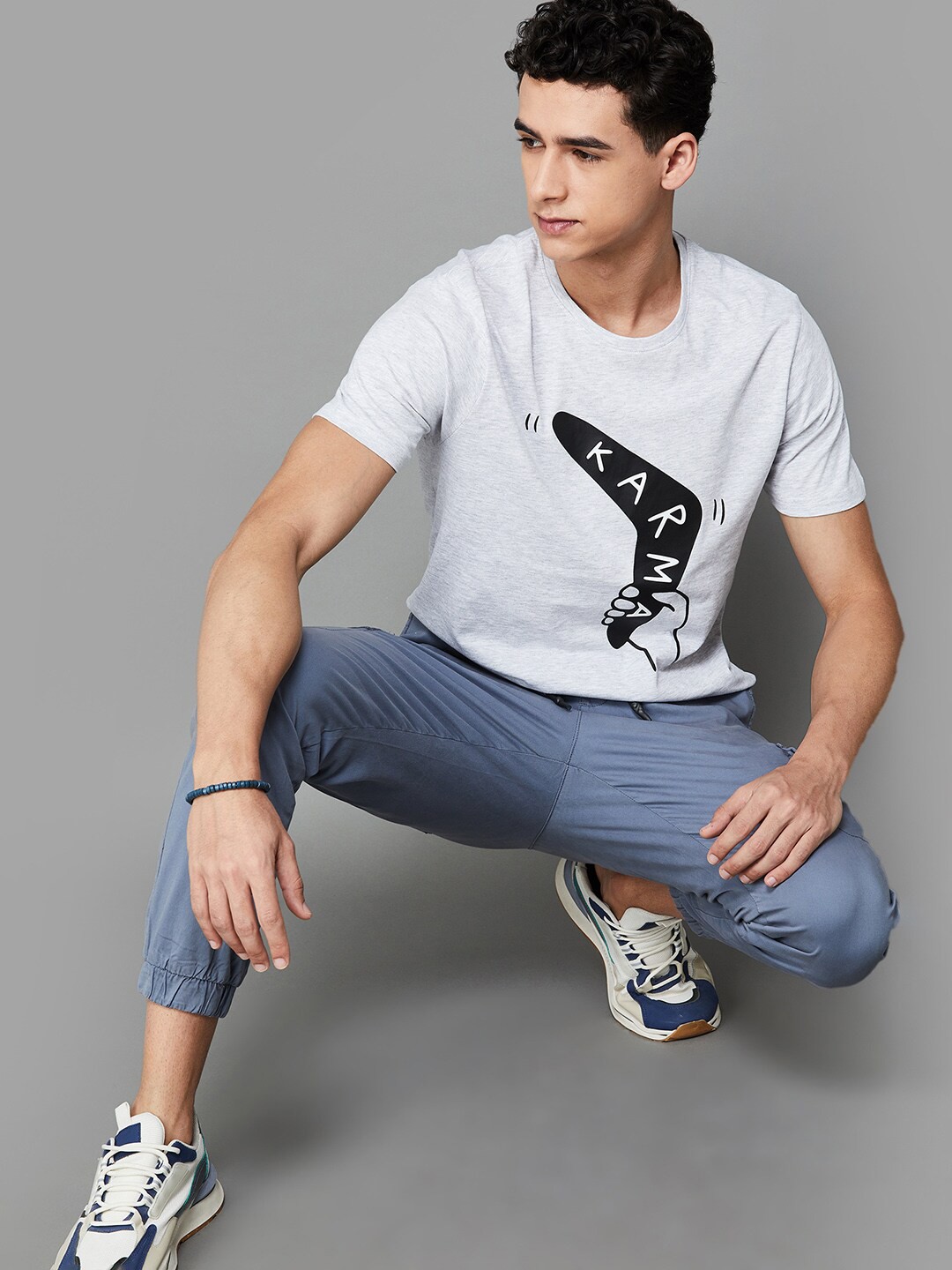 

Fame Forever by Lifestyle Printed Cotton T-shirt, Grey