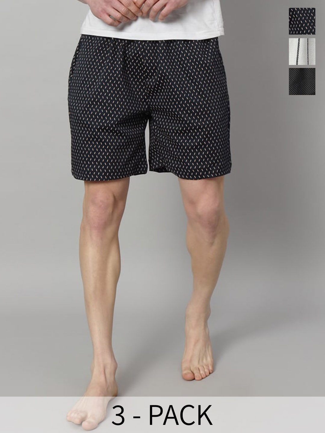 

OWO THE LABEL Pack Of 3 Printed Organic Cotton Boxers OTLMB02_3_4-S, White
