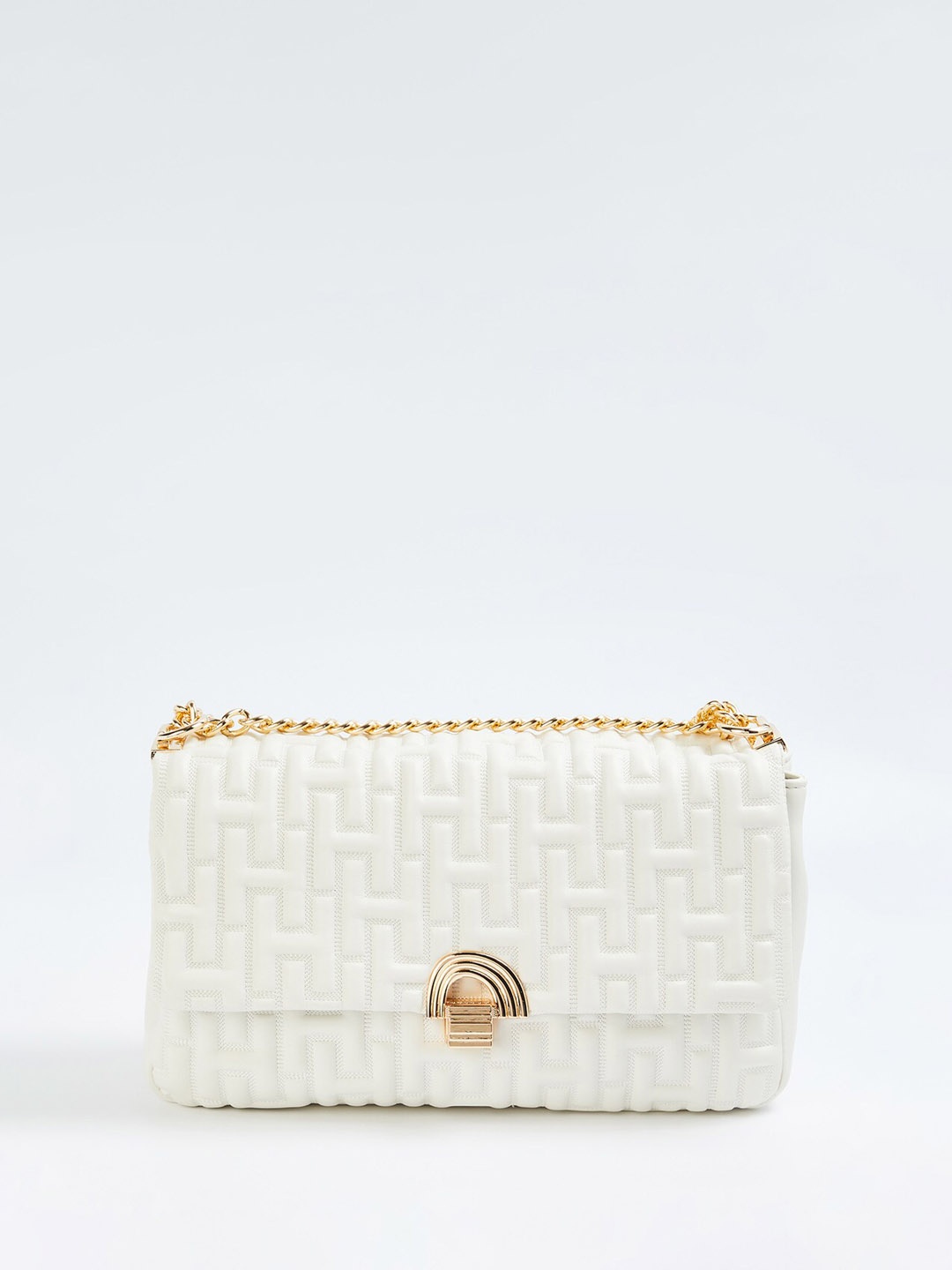 

CODE by Lifestyle Textured Structured Sling Bag, Off white