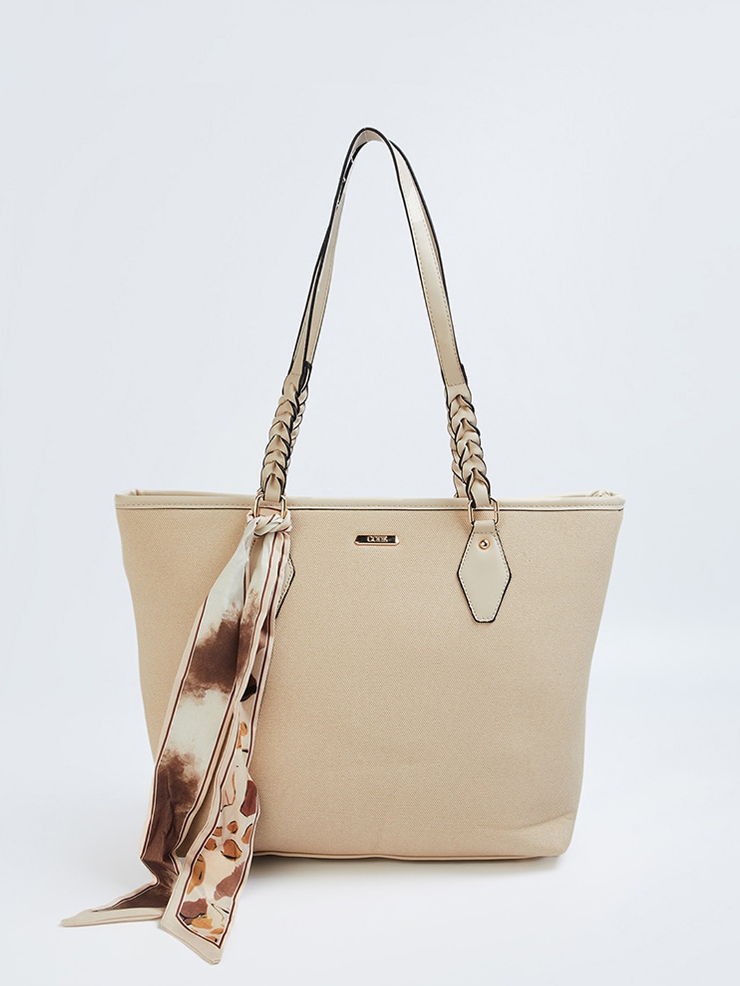 

CODE by Lifestyle Textured Structured Shoulder Bag, Beige