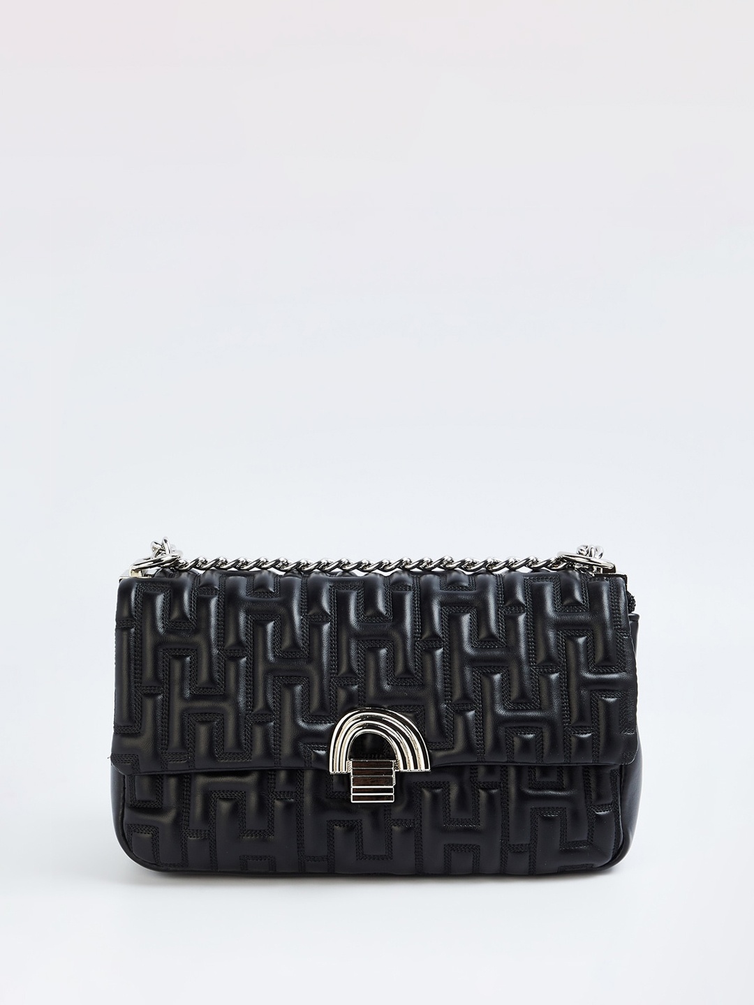 

CODE by Lifestyle Textured Structured Sling Bag, Black