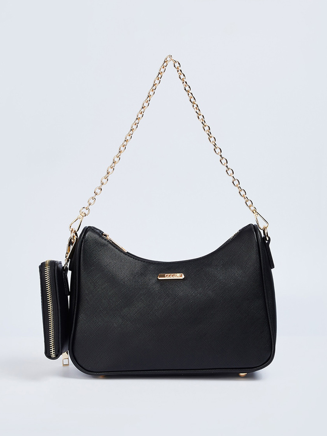 

CODE by Lifestyle Textured Structured Shoulder Bag, Black