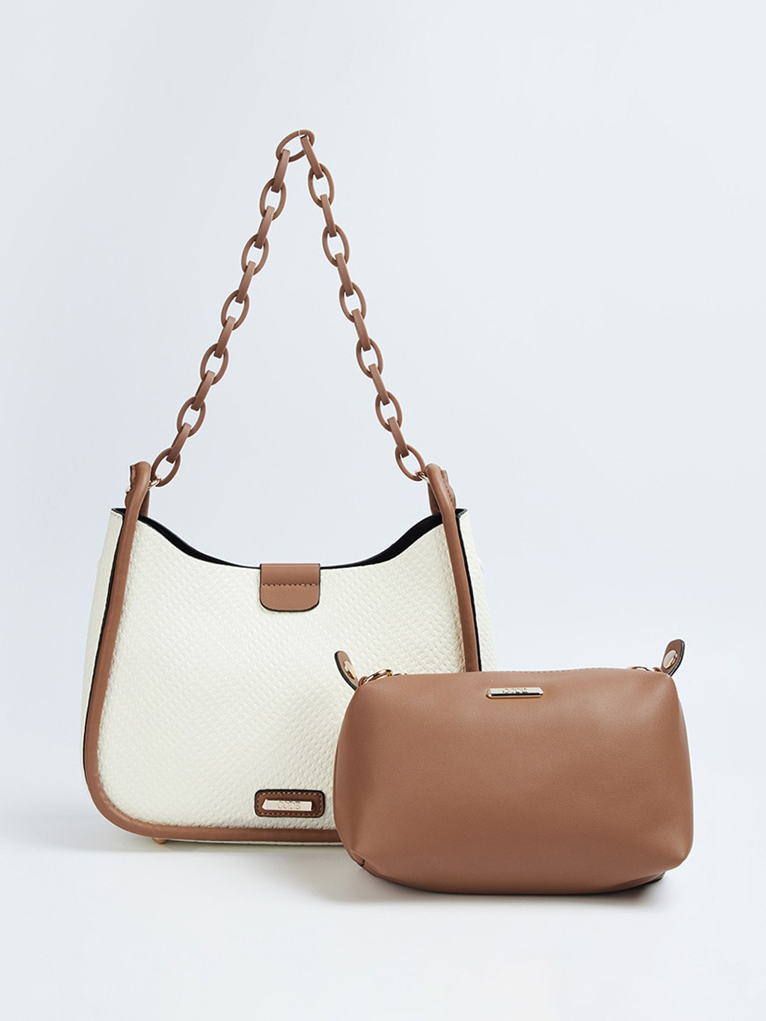 

CODE by Lifestyle Structured Hobo Bag With Pouch, Beige
