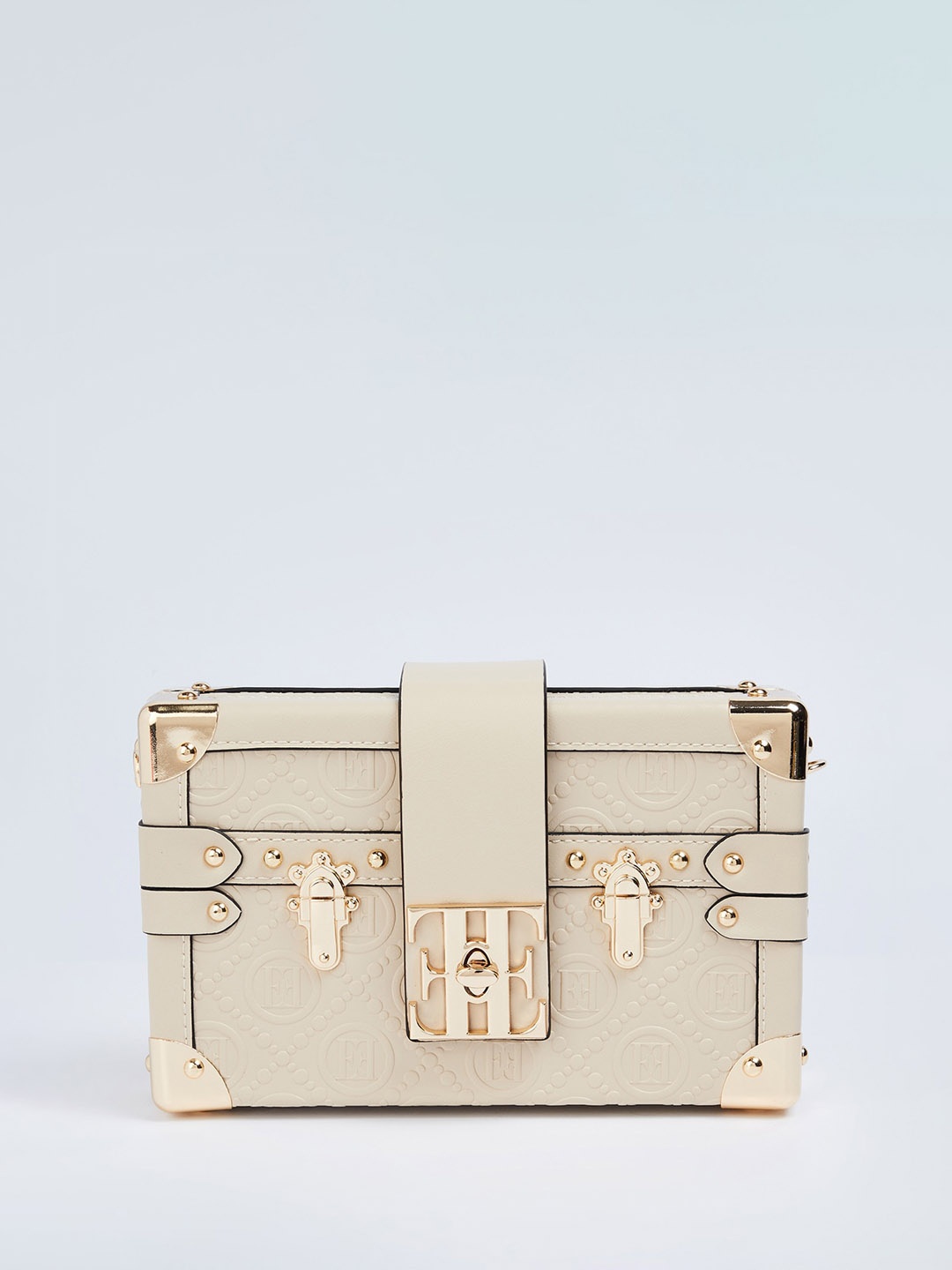 

ELLE Embellished PU Sling Bag, Beige