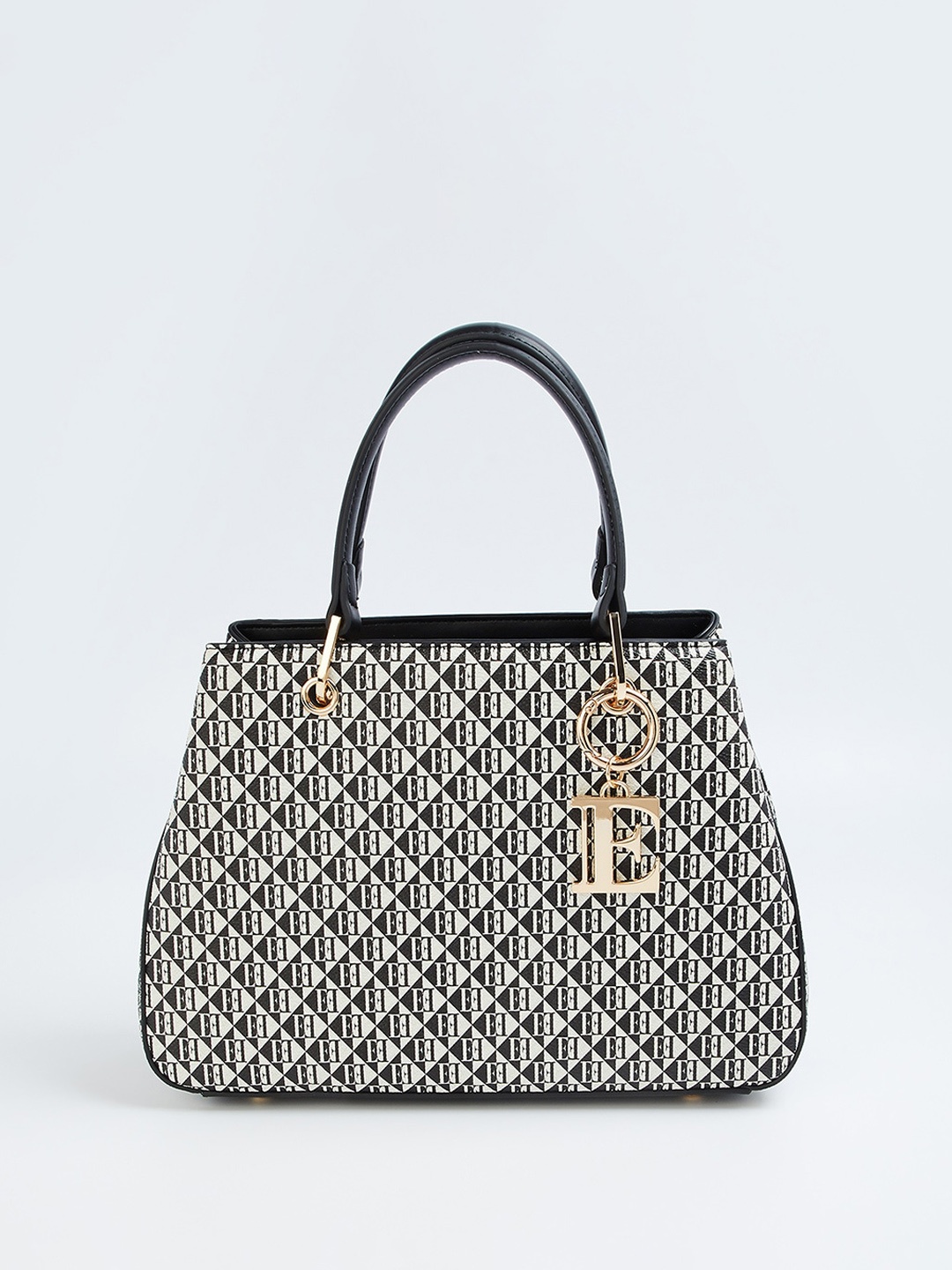 ELLE Textured Shopper Handheld Bag, Black