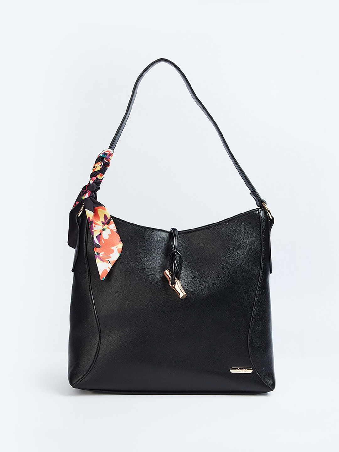 

Ginger by Lifestyle PU Oversized Structured Hobo Bag, Black