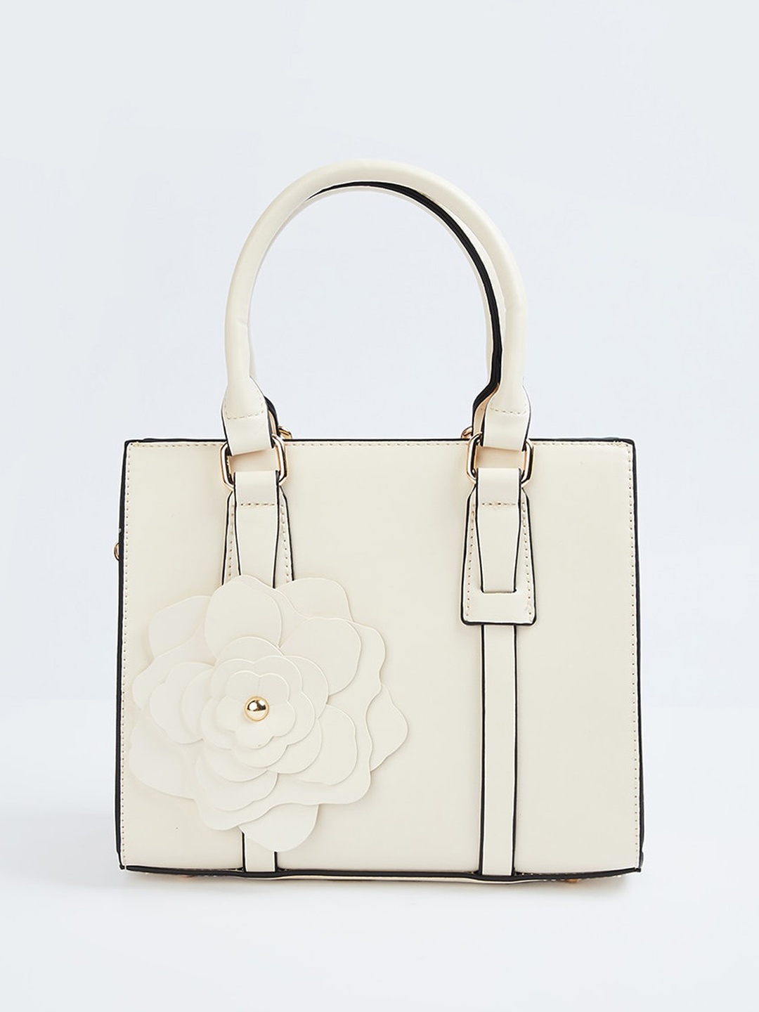 

Ginger by Lifestyle Textured Oversized Structured Handheld Bag, White
