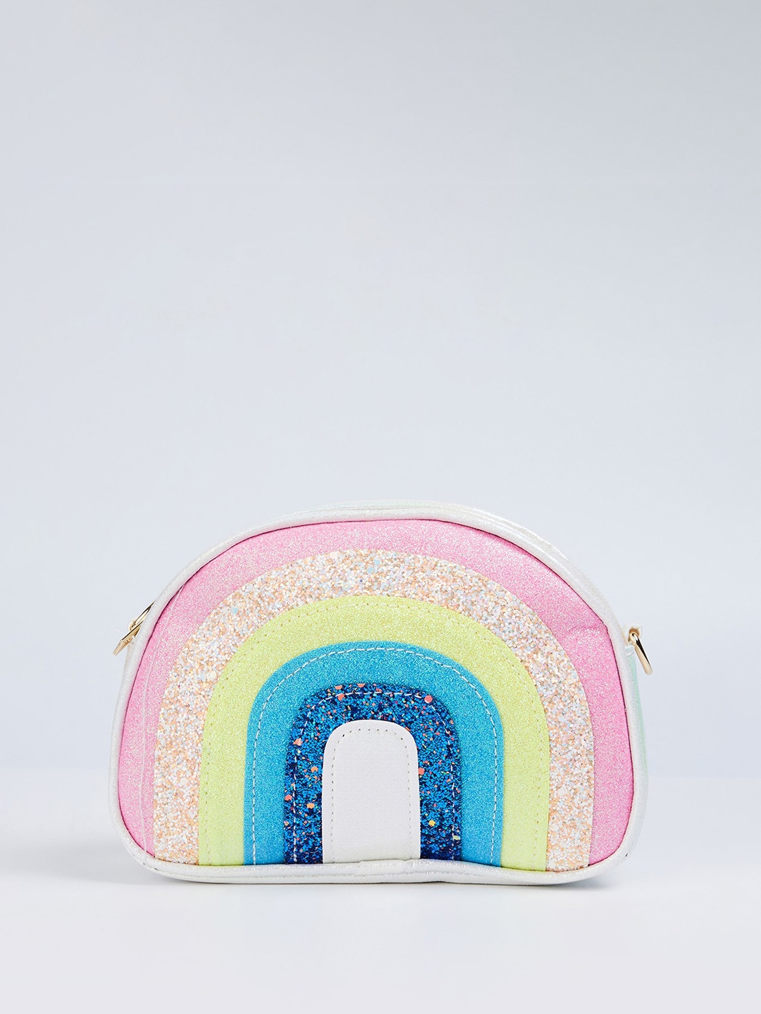 

Ginger by Lifestyle Colourblocked Embellished Swagger Sling Bag, White