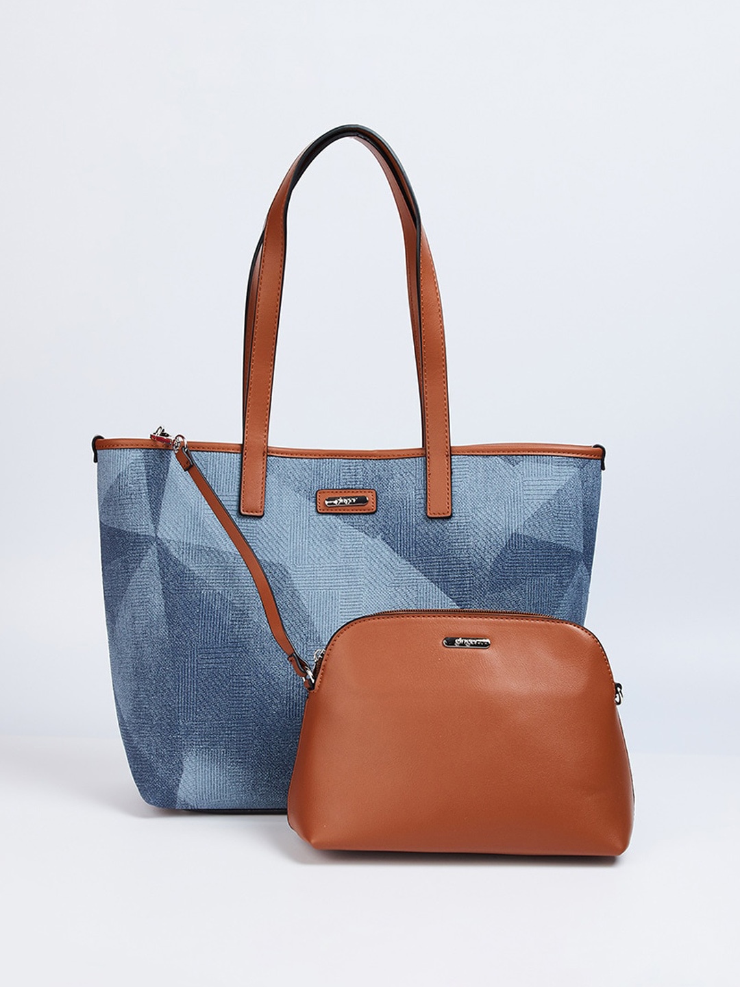 

Ginger by Lifestyle Abstract Printed Structured Tote Bag, Blue