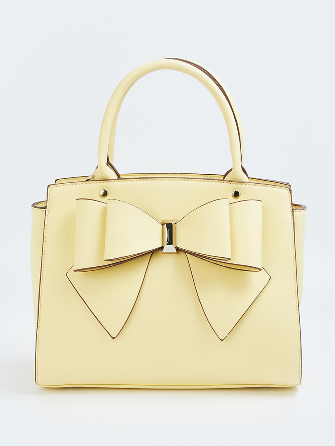 

Ginger by Lifestyle Structured Handheld Bag With Bow Detail, Yellow
