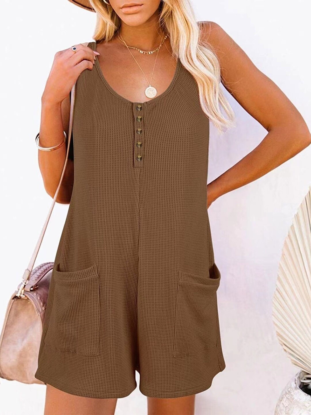 

Stylecast X KPOP Brown Round Neck Playsuit