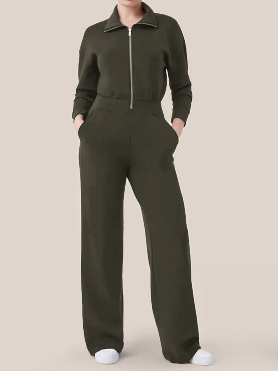 

Stylecast X KPOP Shirt Collar Top With Trousers Co-Ords, Green