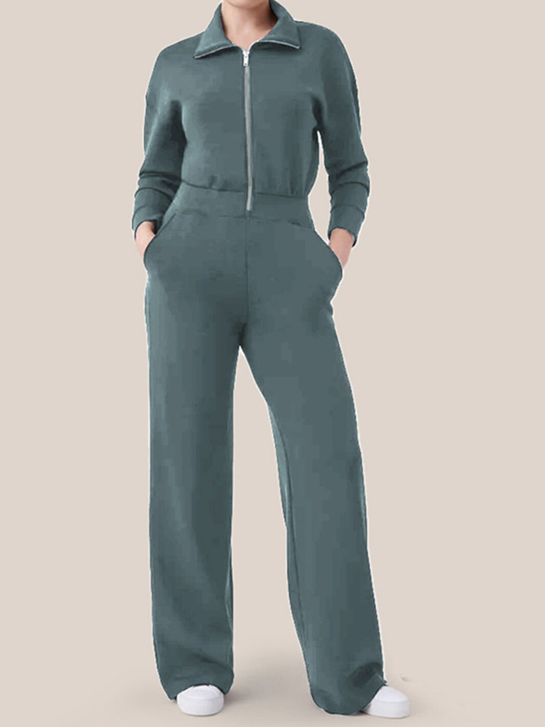 

Stylecast X KPOP Grey Shirt Collar Jumpsuit