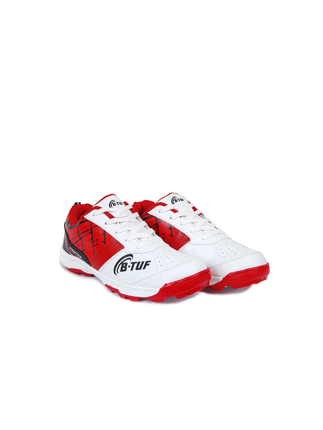 

BTUF Kids Round Toe Cricket Shoes, Red