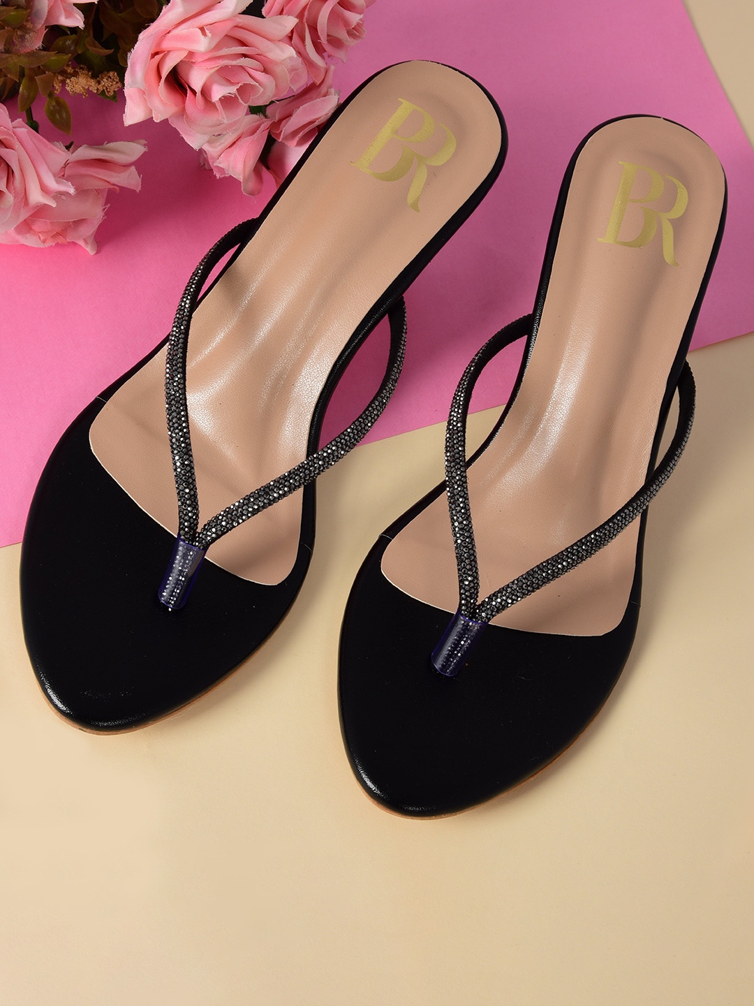 

Bella Rosa Embellished Kitten Heels, Black