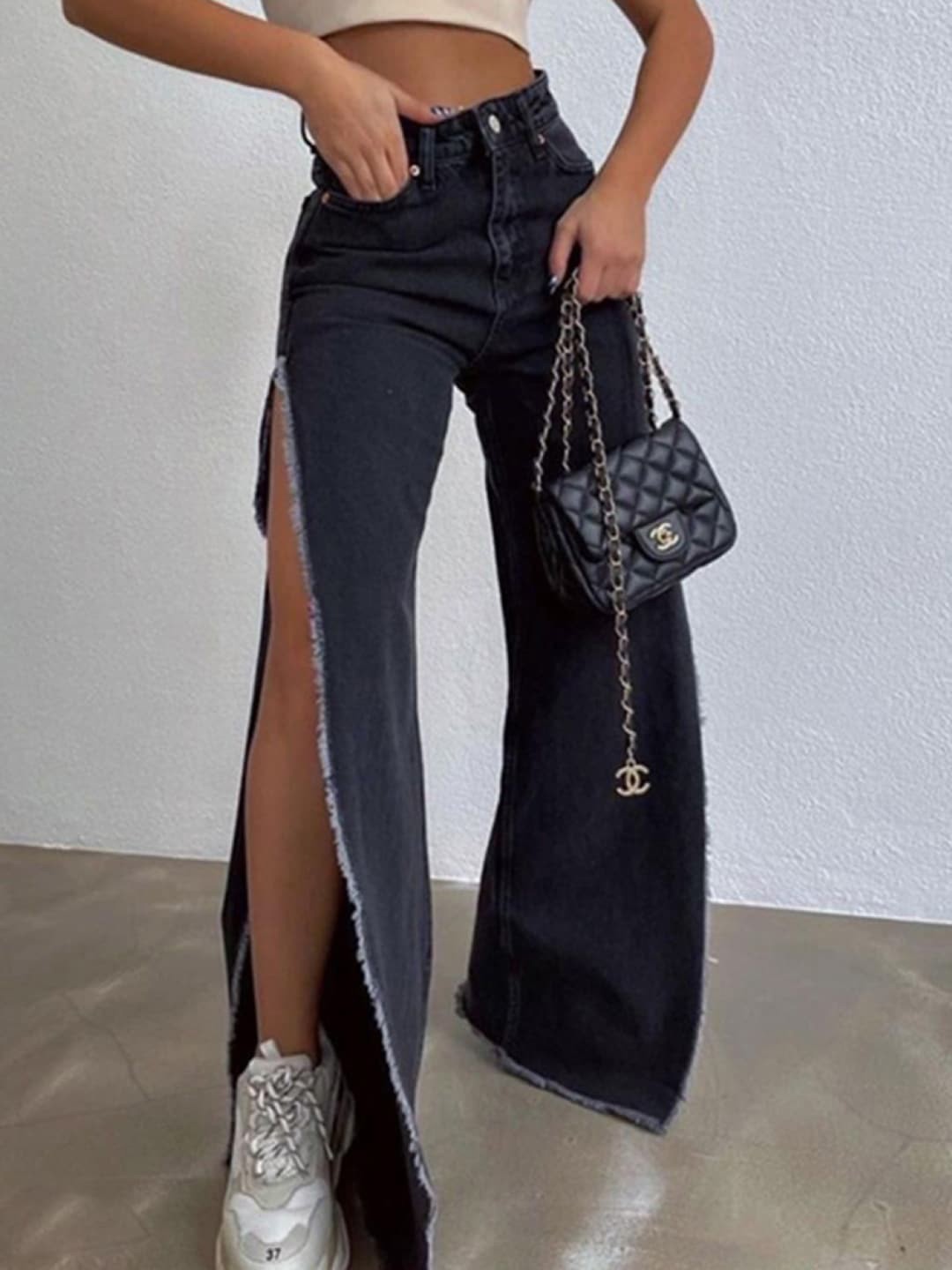 

Stylecast X KPOP Black Women Mid Rise Original Trousers