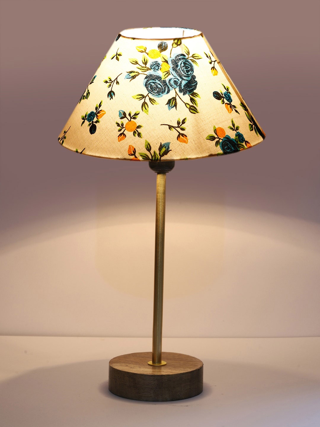 

Devansh White & Blue Floral Printed Cotton Frustum Table Lamp