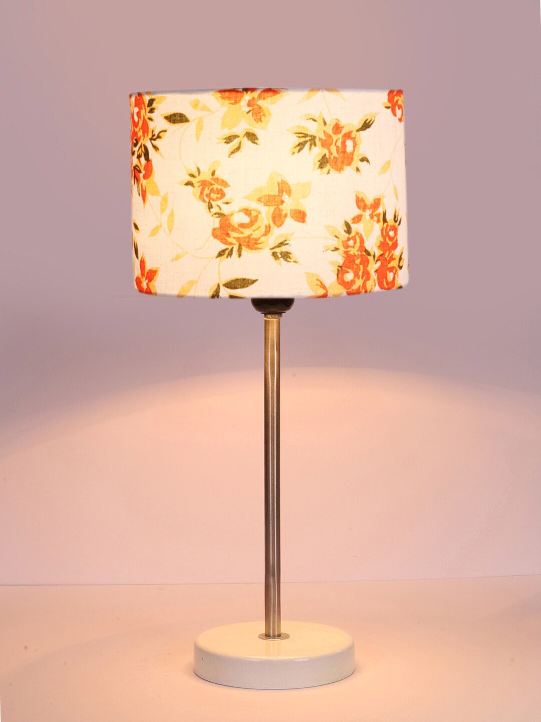 

Devansh White Printed Wooden & Cotton Cylinder Contemporary Table Lamp