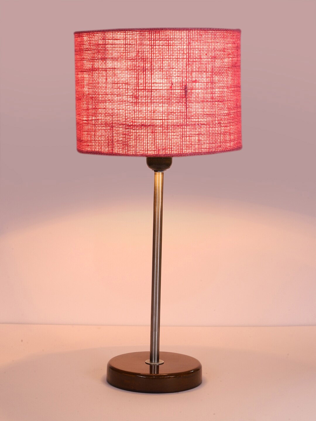 

Devansh Pink Cylindrical Wooden Table Lamp