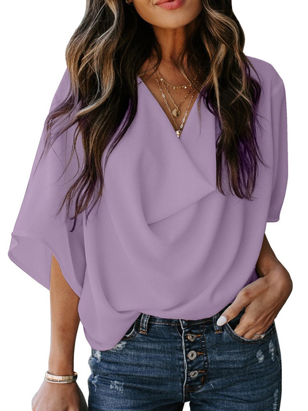 

Stylecast X KPOP Kimono Sleeve Top, Purple