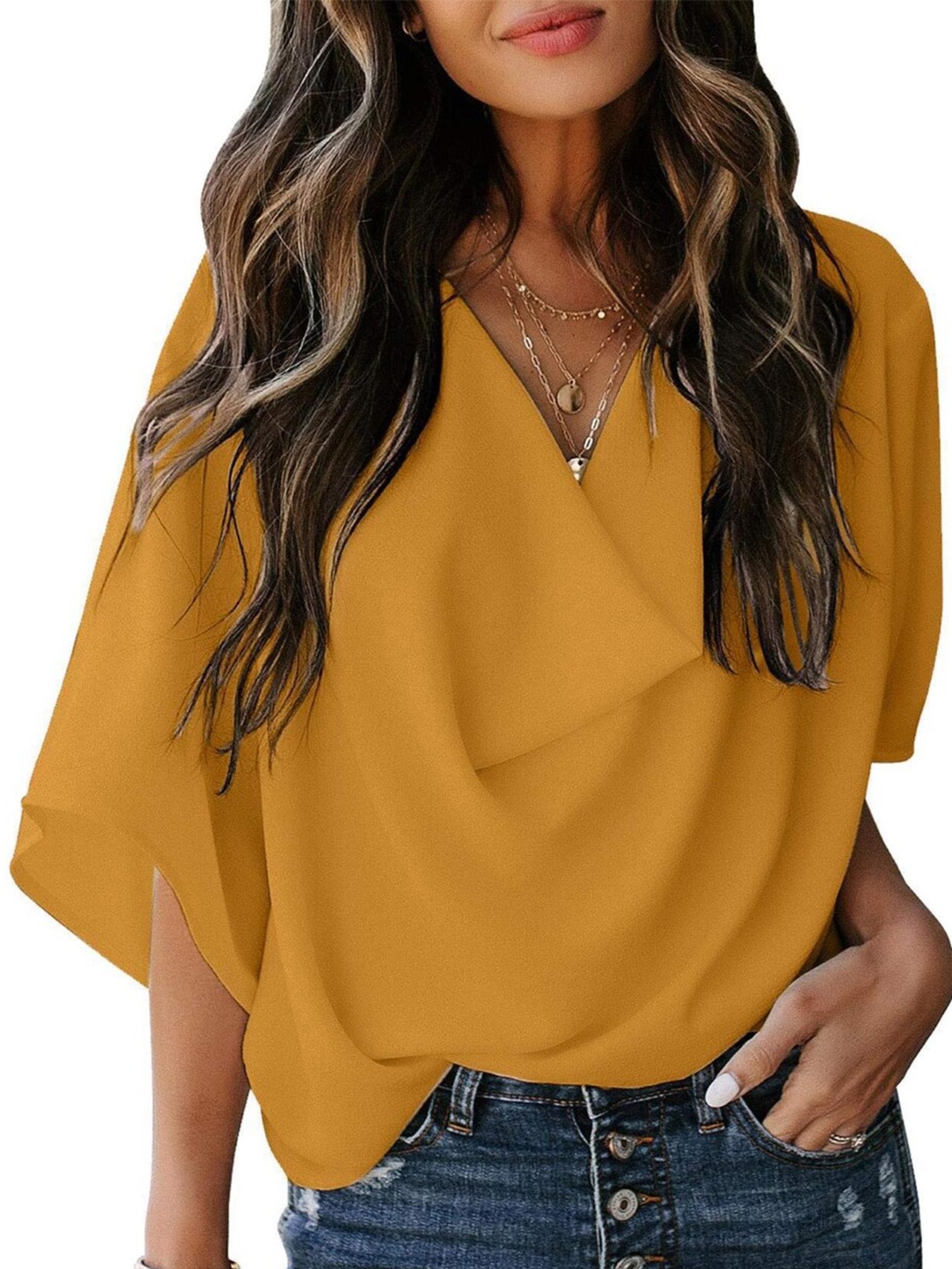 

Stylecast X KPOP Kimono Sleeves Top, Yellow