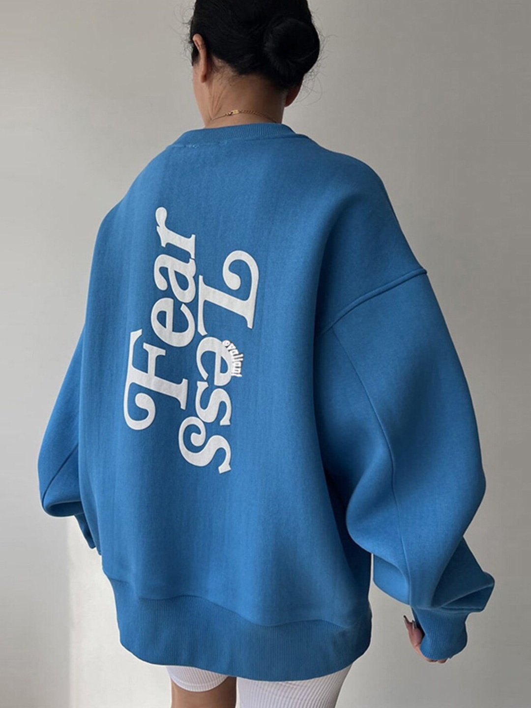 

Stylecast X KPOP Typography Printed Sweatshirt, Blue