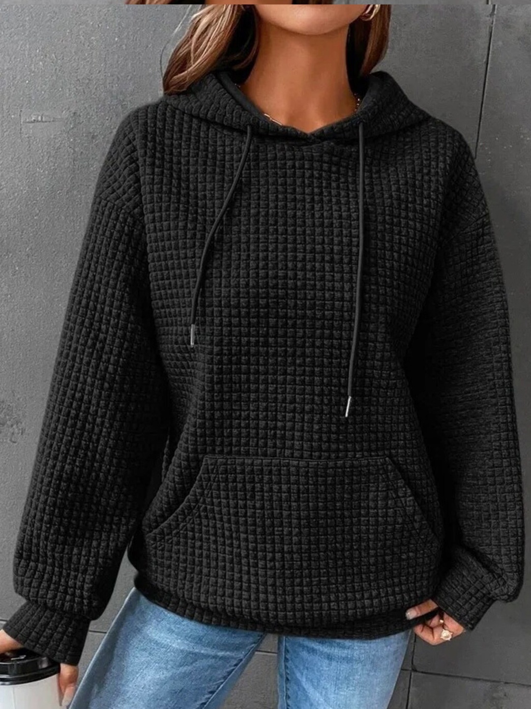 

Stylecast X KPOP Self Design Hooded Sweatshirt, Black