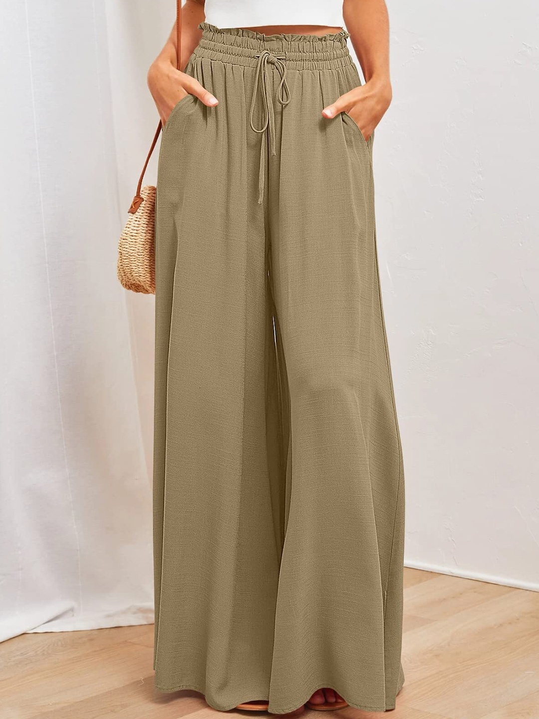 

Stylecast X KPOP Women Wide Leg Palazzos, Green