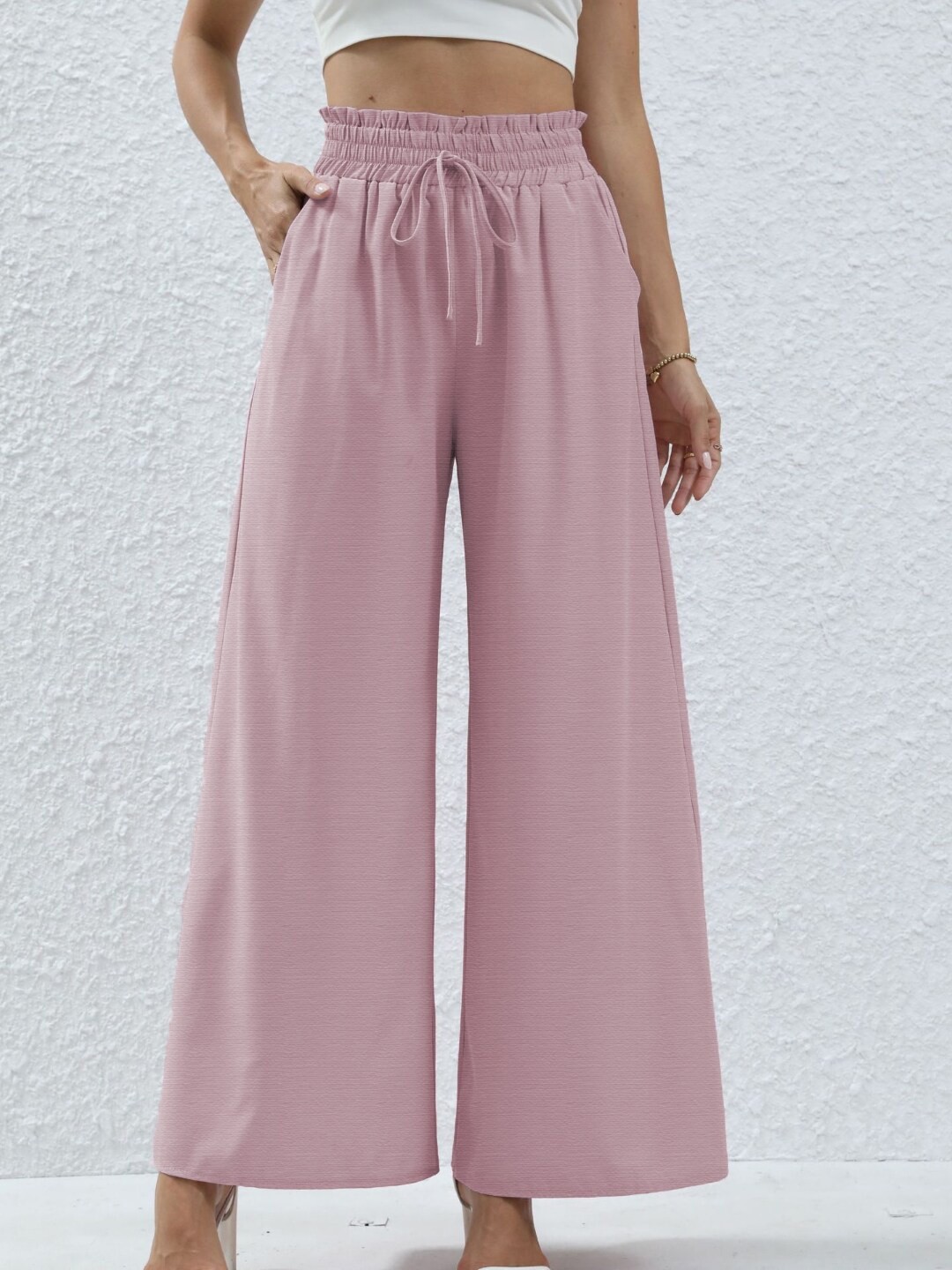 

Stylecast X KPOP Women Wide Leg Palazzos, Pink