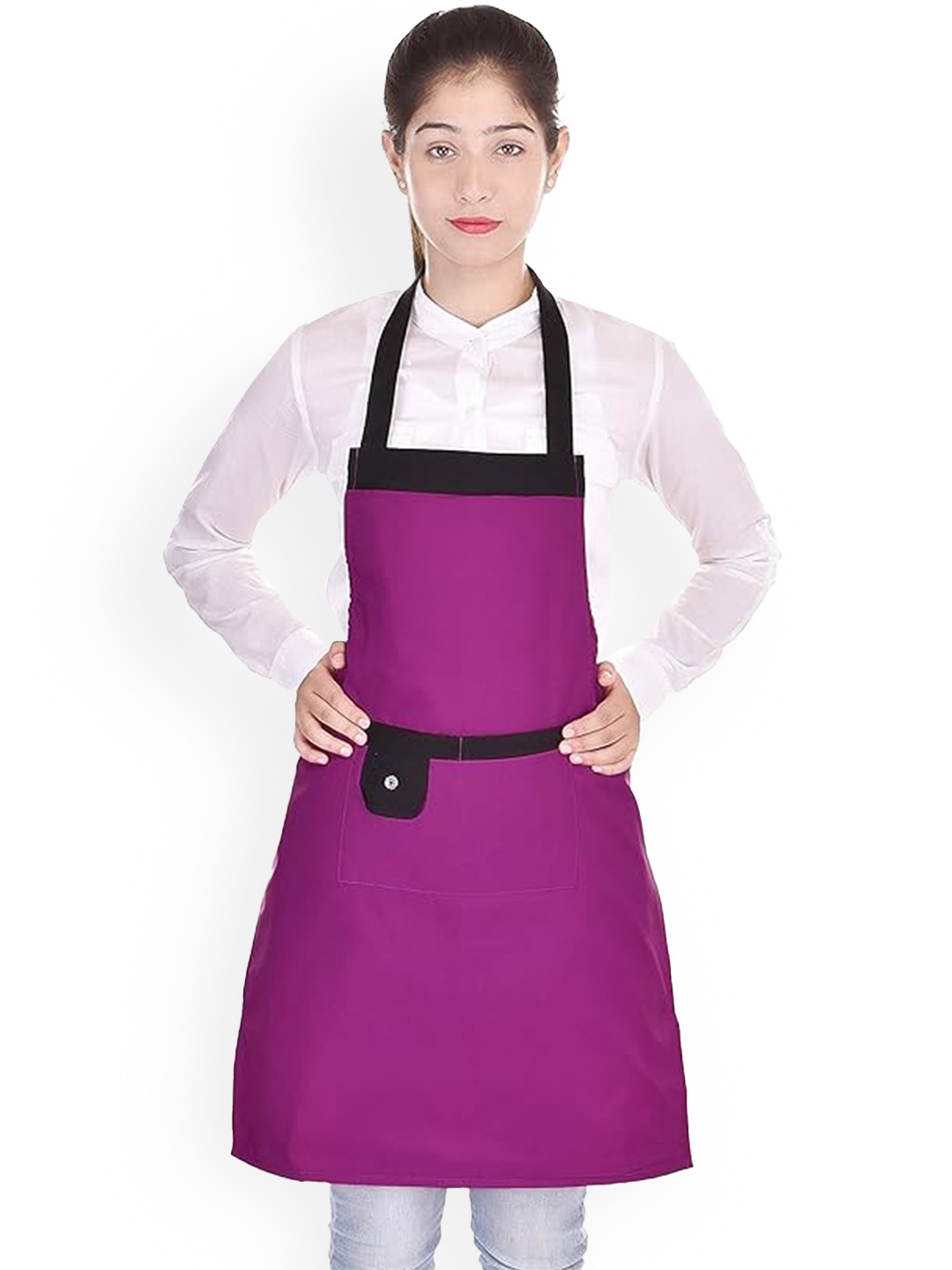 

SWITCHON Pink & Black Waterproof Apron with Front Pocket