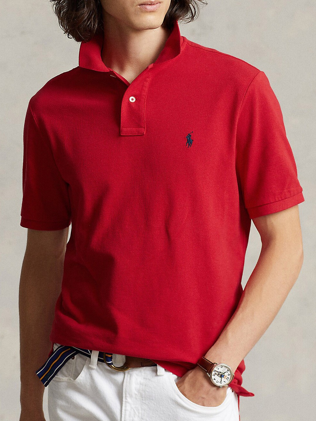

Polo Ralph Lauren Polo Collar Slim Fit Cotton T-shirt, Red