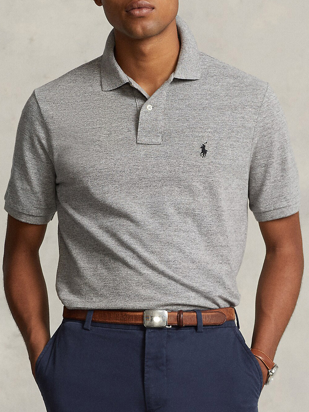 

Polo Ralph Lauren Polo Collar Slim Fit T-shirt, Grey