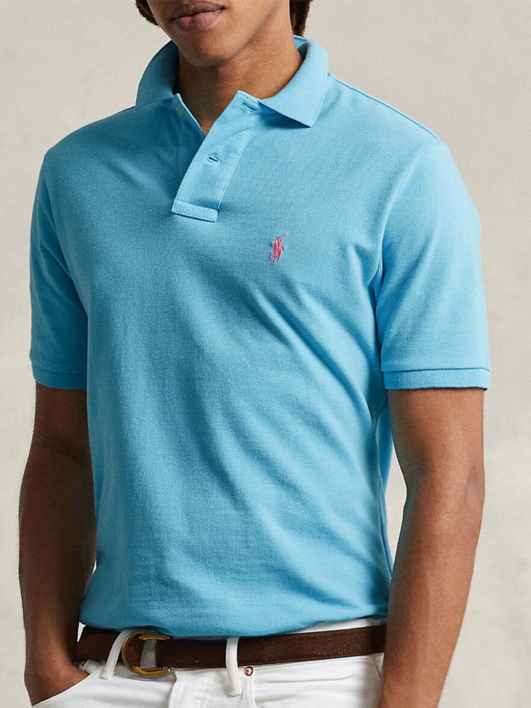 

Polo Ralph Lauren Graphic Printed Polo Collar Short Sleeves Cotton Tshirts, Blue