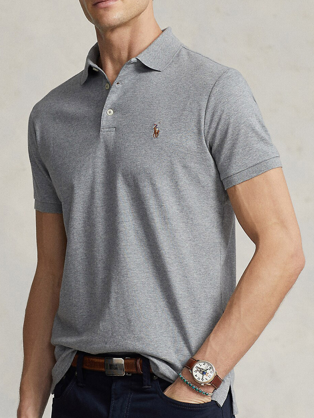 

Polo Ralph Lauren Polo Collar Short Sleeves Cotton Tshirts, Grey